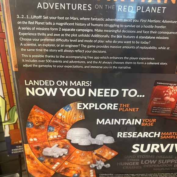 FIRST MARTIANS ADVENTURES ON THE RED PLANET BOARD GAME NEW! - Picture 4 of 6